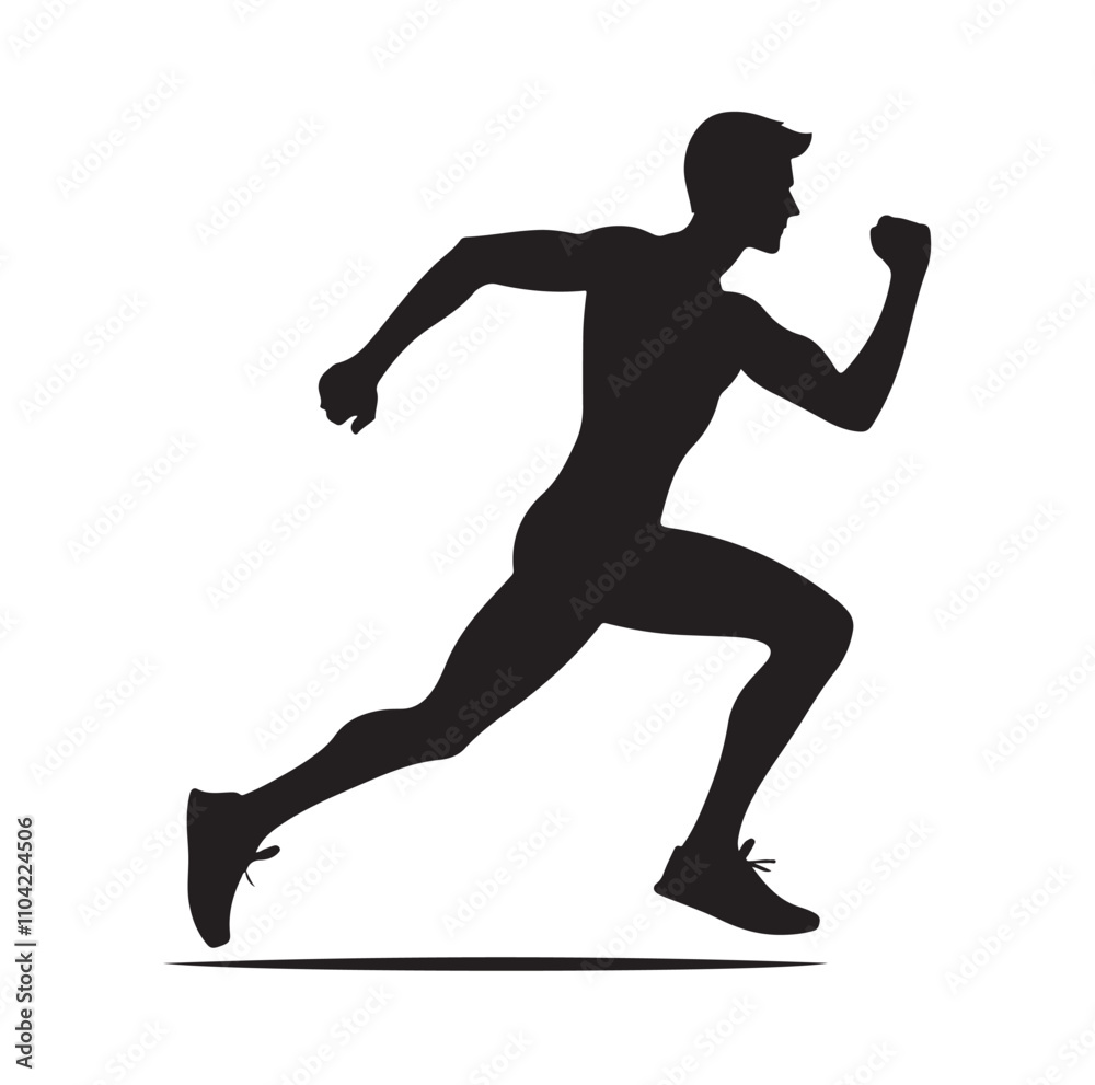 Running men and women, human Running Silhouette vector