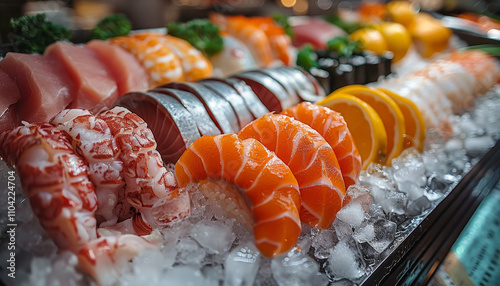  Fresh Sushi and Seafood Platter on Ice