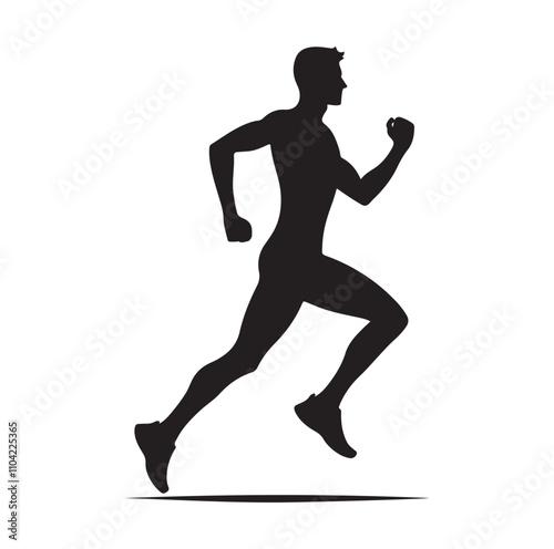 Running men and women, human Running Silhouette vector