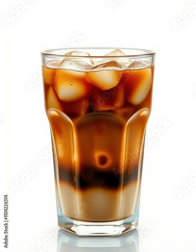 Wallpaper Mural Refreshing iced coffee drink served in a clear glass filled with ice cubes on a plain background Torontodigital.ca