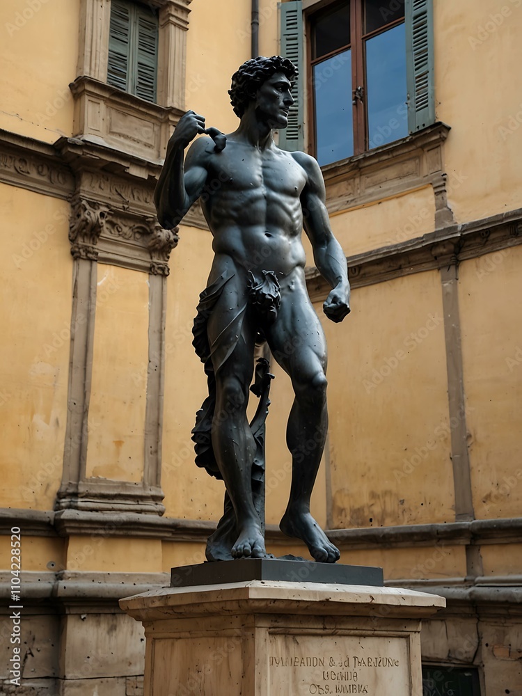 Naklejka premium Artistic sculpture in the old town of Florence.