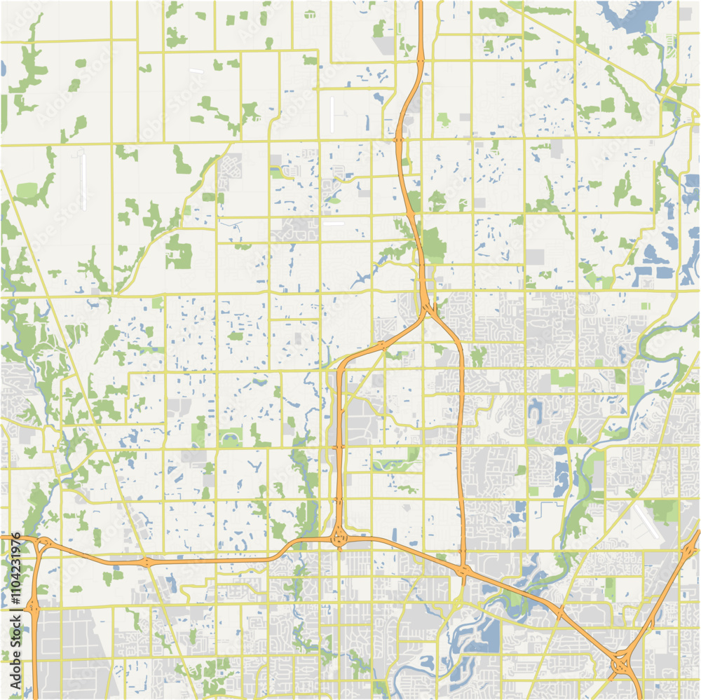 Map of Carmel in Indiana in a normal road map style. Contains layered vector with roads water, parks, etc. Map of Carmel in Indiana in a normal road map style. Contains layered vector with roads water, parks, etc.