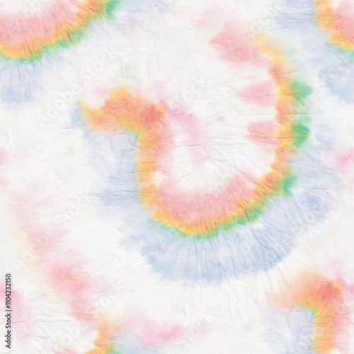 Tie Dye Shirt. Fabric Tiedye Pattern. Seamless Spiral Music. Unicorn Tie Dye. Vector Rainbow Tiedye. Blue Swirl Pattern. Soft 1960 Pattern. Multi Color Swirl Background. Gradient Spiral Pattern