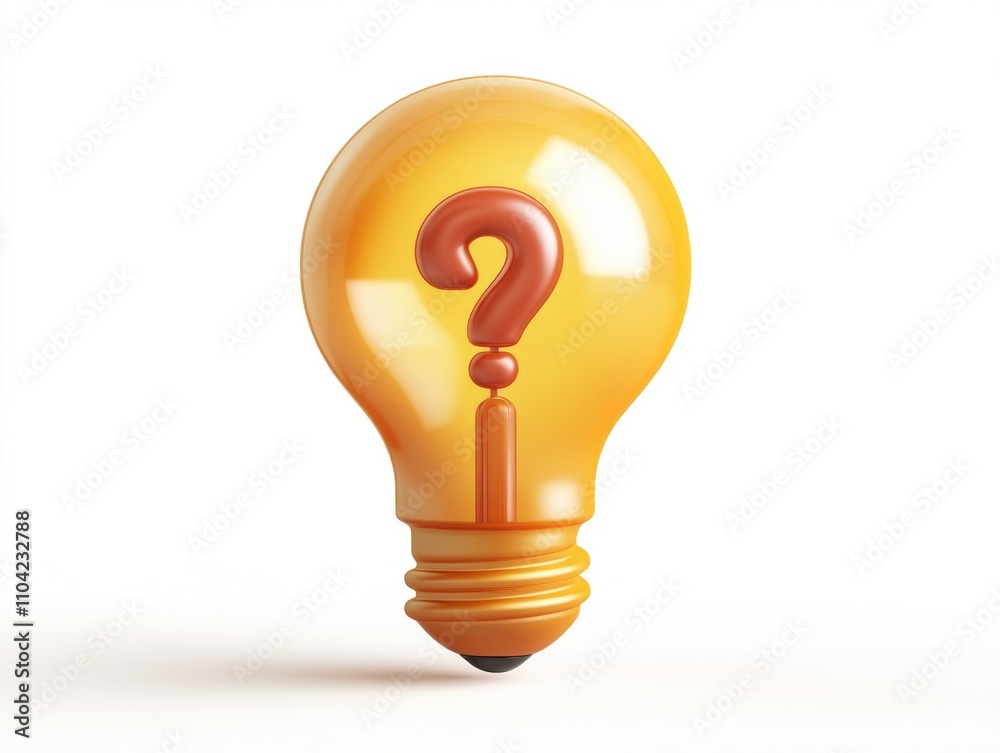 Idea concept with bright yellow bulb and question mark graphic. Idea concept with bright yellow bulb and question mark graphic.