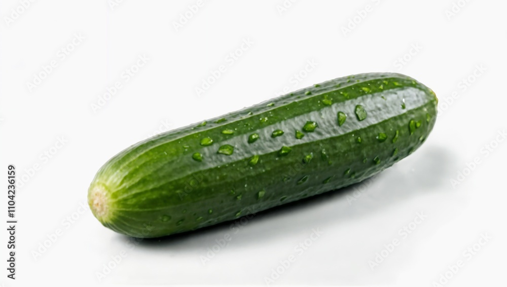 Green cucumbers close-up on a white background Green cucumbers close-up on a white background