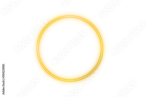 gold neon circle with a glowing effect, perfect as a design element or decorative frame
. 3d golden frame