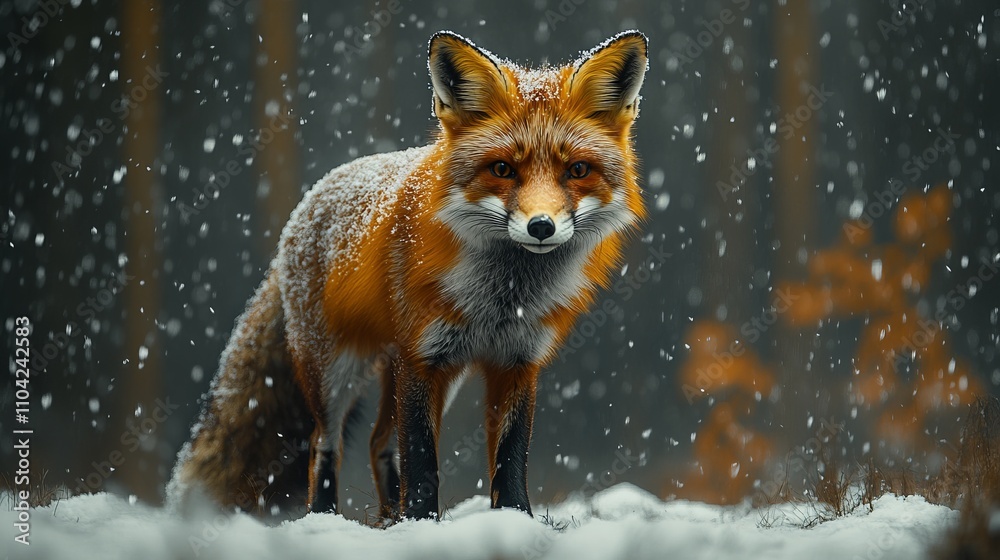 Majestic Red Fox in a Winter Wonderland Majestic Red Fox in a Winter Wonderland