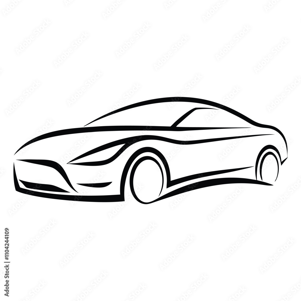 Fototapeta premium car logo coloring page illustration vector 