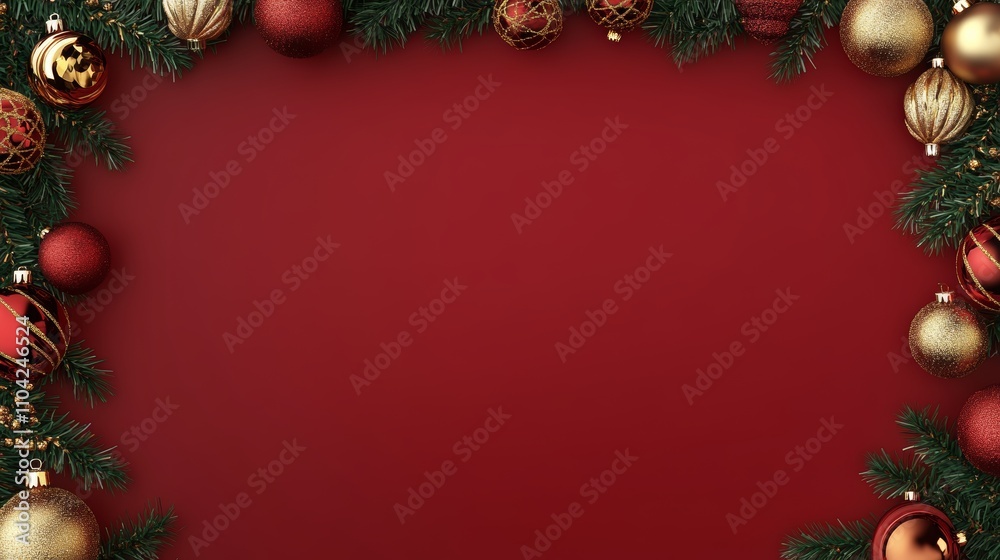 A vibrant display of Christmas decorations bursts against a rich red backdrop, creating a festive atmosphere filled with joy and holiday spirit. A vibrant display of Christmas decorations bursts against a rich red backdrop, creating a festive atmosphere filled with joy and holiday spirit.