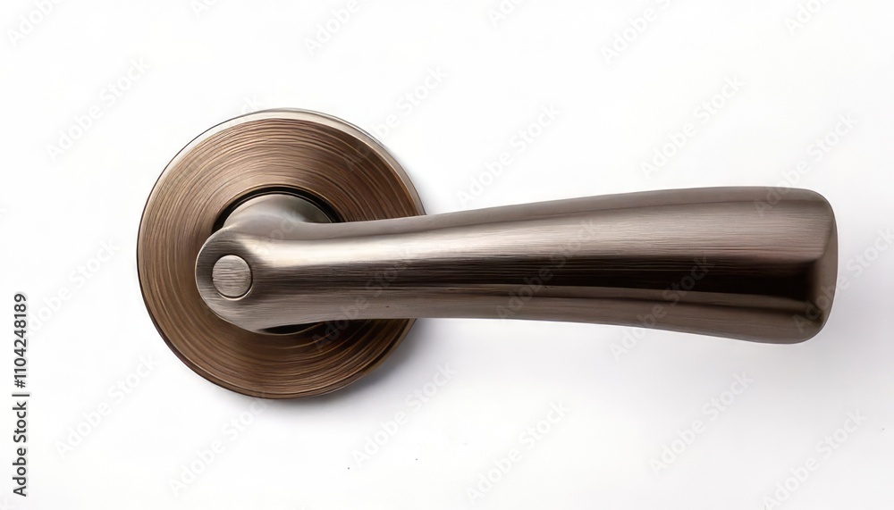 Modern Door Handle in Elegant Bronze Finish with Smooth Curved Design Isolated on White Background for Interior Design and Home Renovation Projects Modern Door Handle in Elegant Bronze Finish with Smooth Curved Design Isolated on White Background for Interior Design and Home Renovation Projects
