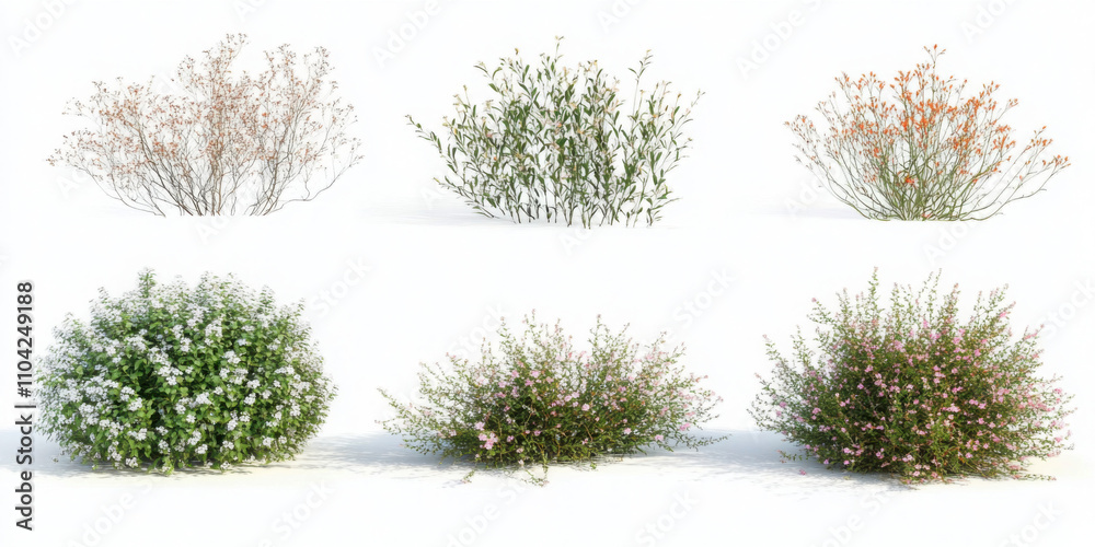 Midgen berry plants isolated on white background