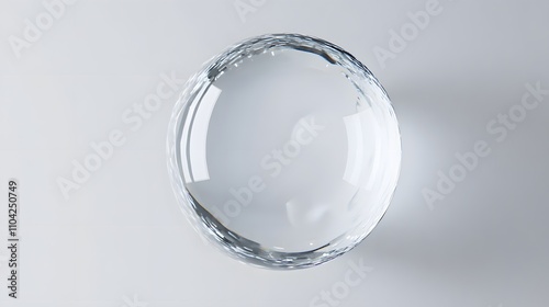 Crystal clear drop of water isolated on transparent background