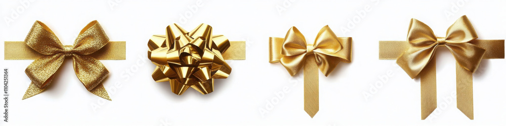 Gold ribbon and bow top view on transparent background PNG file
Gold ribbon and bow top view on transparent background PNG file
