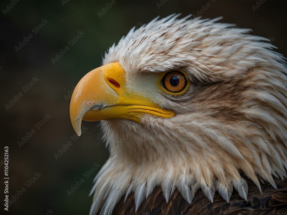 Bald eagle close-up, showcasing its majesty. Bald eagle close-up, showcasing its majesty.
