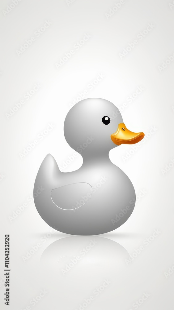 Rubber duck silhouette on pure white background Rubber duck silhouette on pure white background