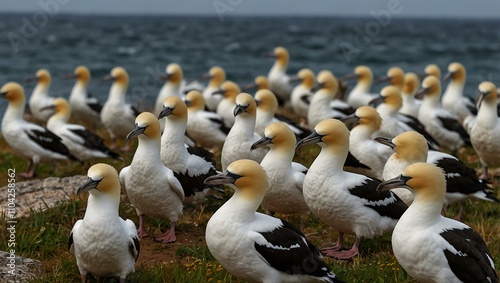 Basstölpel gannets on Helgoland (duplicate, reformulated).