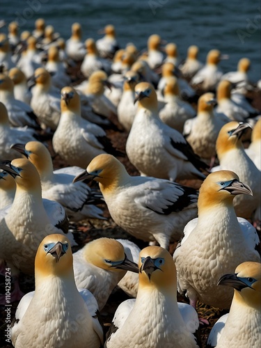 Basstölpel gannets on Helgoland (duplicate, reformulated).