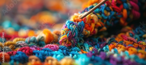 Colorful Crochet Project with Intricate Stitch Details for Craft Inspiration and Design