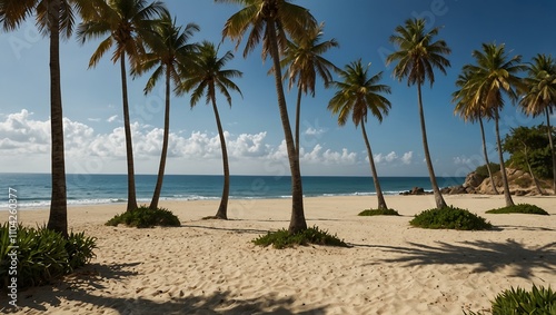 Wallpaper Mural Beach with palm trees. Torontodigital.ca
