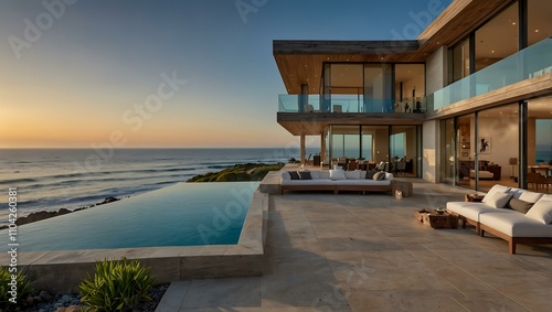 Beachfront residence with private views of the Pacific in Malibu.