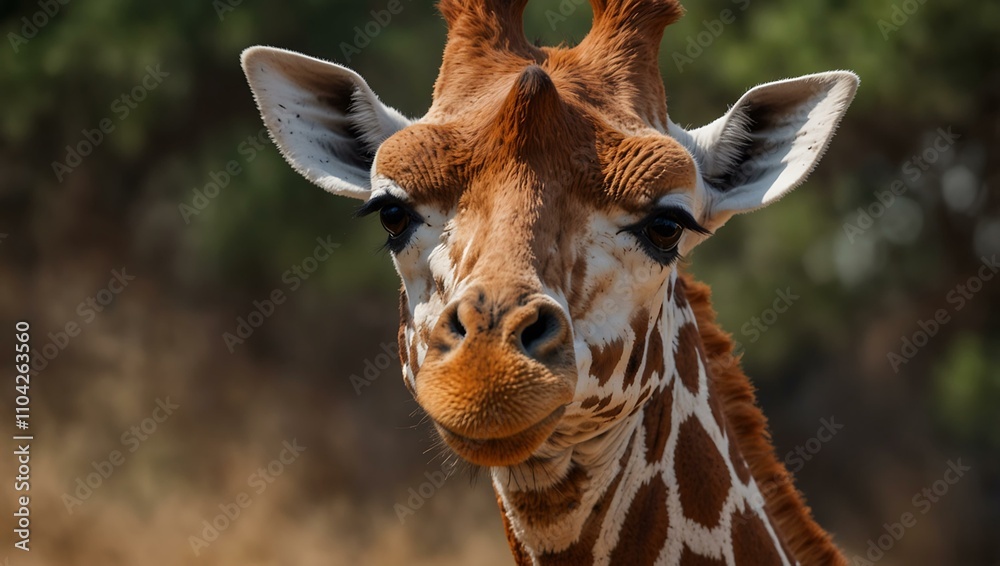 Fototapeta premium Beautiful giraffe portrait.