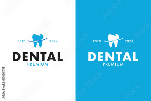 Dental care for dentist clinic logo design template vector illustration