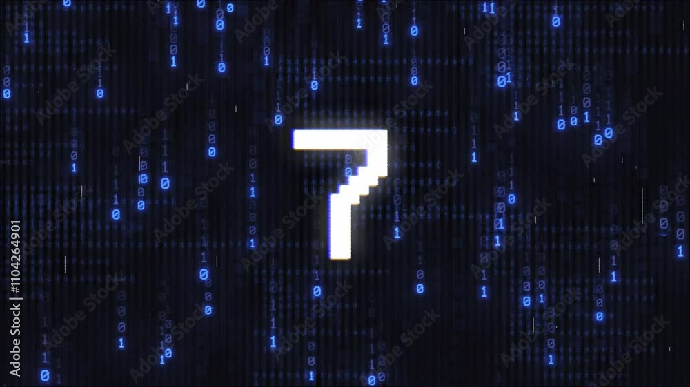 Top ten countdown digital glitch 8-bit pixel text animation with ...