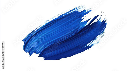 blue paint brush strokes in watercolor isolated against transparent