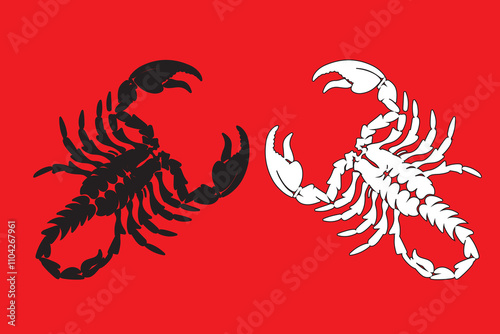 Scorpion vector silhouette hand drawing 