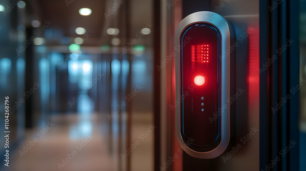 Obraz premium Red Light Access Panel Illustration