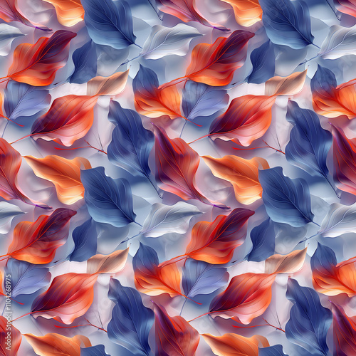 Vibrant leaf patterns in rich colors create a stunning decorative tapestry