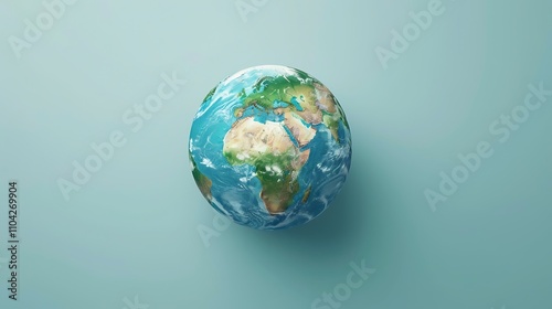 A Earth emoji with continents visible on a light blue background