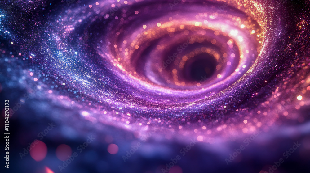 Vibrant cosmic swirl of colors in space with glittering stars Vibrant cosmic swirl of colors in space with glittering stars
