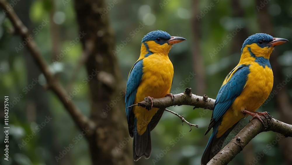 Obraz premium Birds of Colombia in their natural habitats.