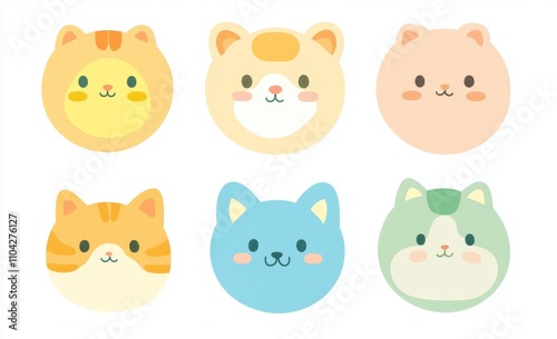 Endearing and uncomplicated animal portraits of a hare, tiger, bear, sloth, cat, koala, fox, alpaca, llama, panda, penguin, lion, dog, goat, and pig, designed for baby clothing. These characters are