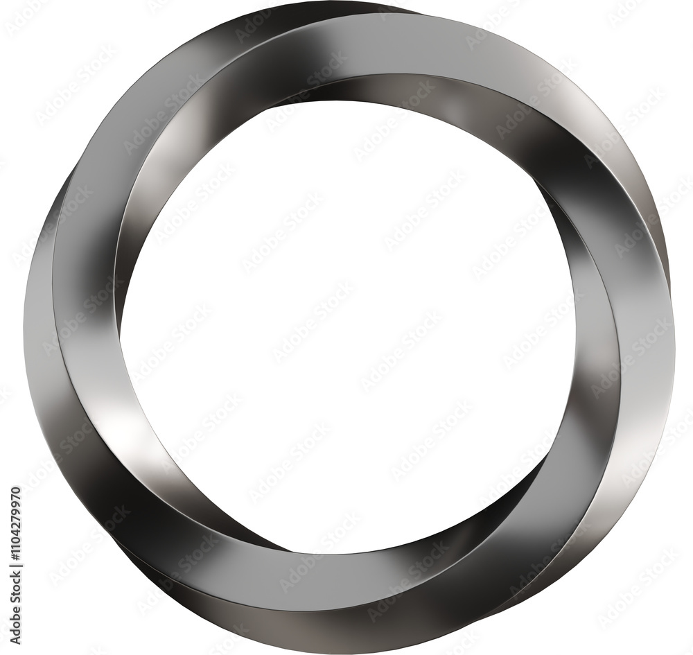 3d chrome Silver Ring shape isolated on a transparent background 3d chrome Silver Ring shape isolated on a transparent background