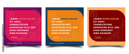 Quotes social media post template design with different color concept