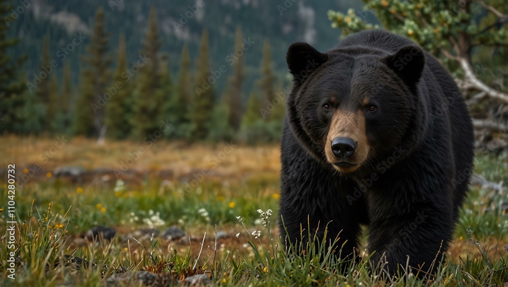 Black bear in the western U.S. wilderness.