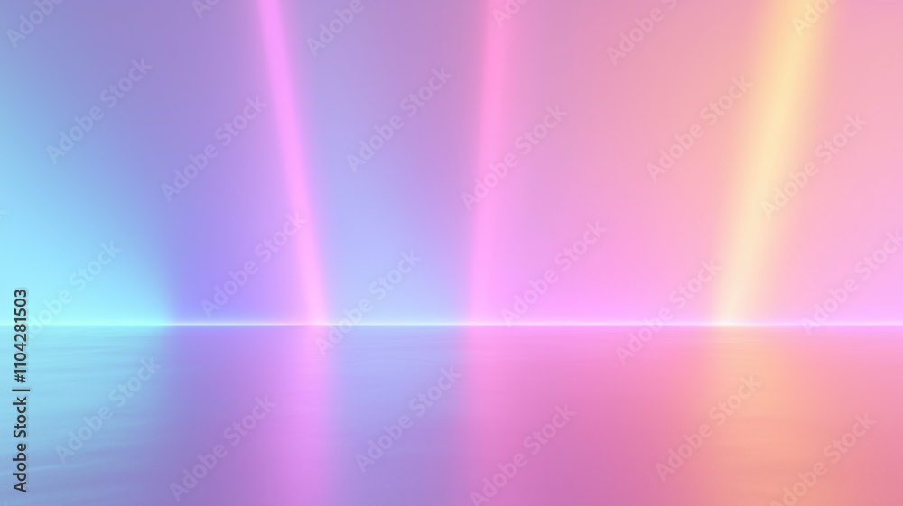 Empty pastel coloured background with Neon Lights. Generative AI. Empty pastel coloured background with Neon Lights. Generative AI.