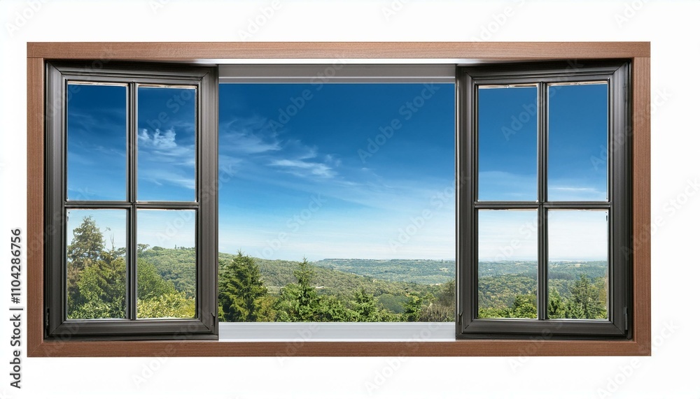 modern and minimal house window for interior decoration isolated on background open office glass window frame modern and minimal house window for interior decoration isolated on background open office glass window frame