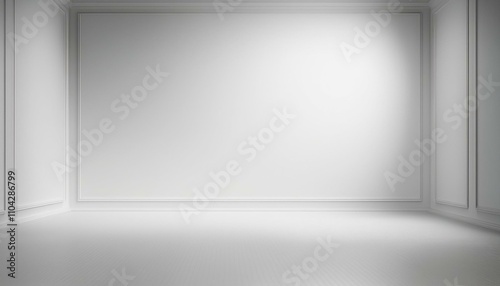 blank white gradient background with product display white backdrop or empty studio with room floor 3d rendering