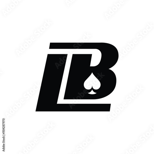 Letter LB Ace of Spades Logo, Icon, Vector file