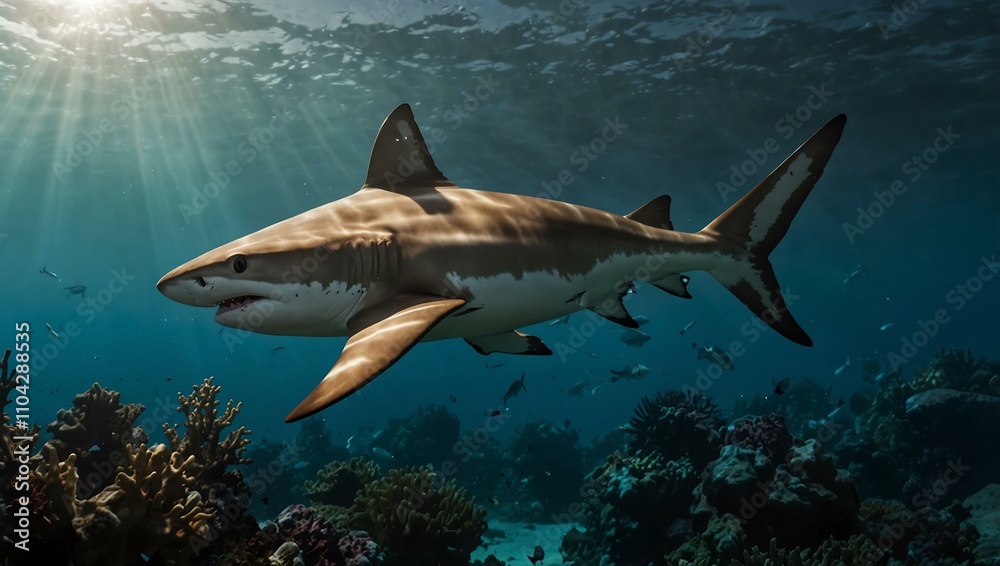 Obraz premium Blacktip shark illustration.