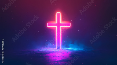 radiant neon cross