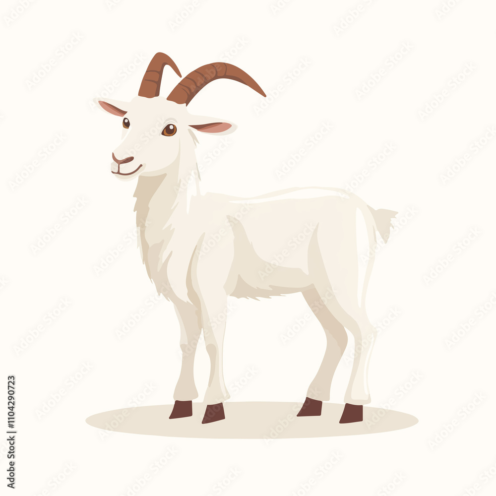 Fototapeta premium Goat Animal Farm Vector Illustration Isolated Icon
