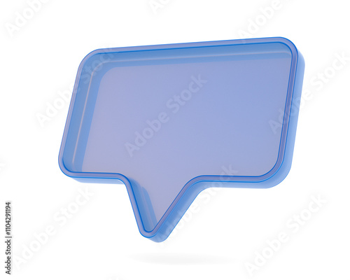 Glass Speech bubble on whit...