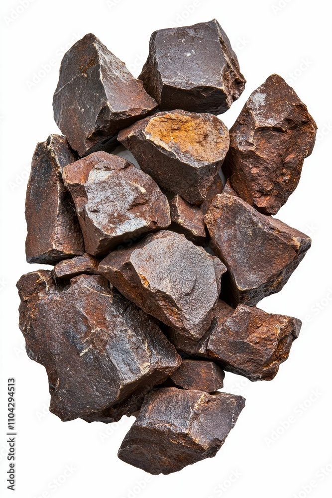 Brown, rough, irregular rocks; isolated. Brown, rough, irregular rocks; isolated.
