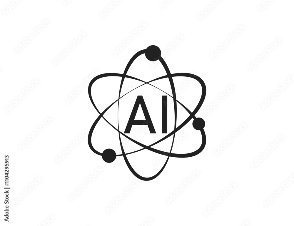 Ai, artificial intelligence icon. Vector illustration. Ai, artificial intelligence icon. Vector illustration.
