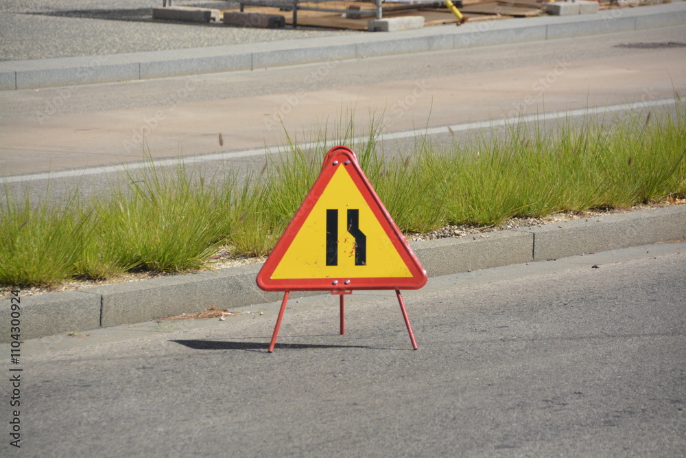 Señalización en una carretera en obras