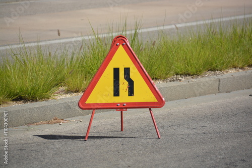 Obraz na płótnie Señalización en una carretera en obras w salonie